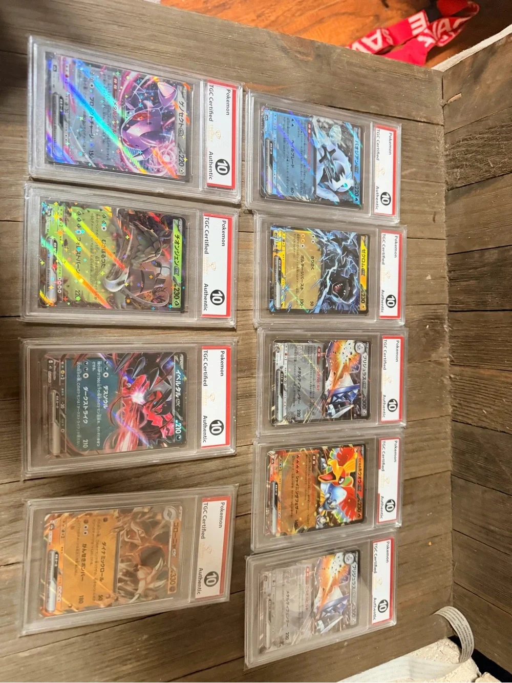 Pokemon Graded Holo Card Lot with Green, Blue, Orange, Black and Yellow Accents